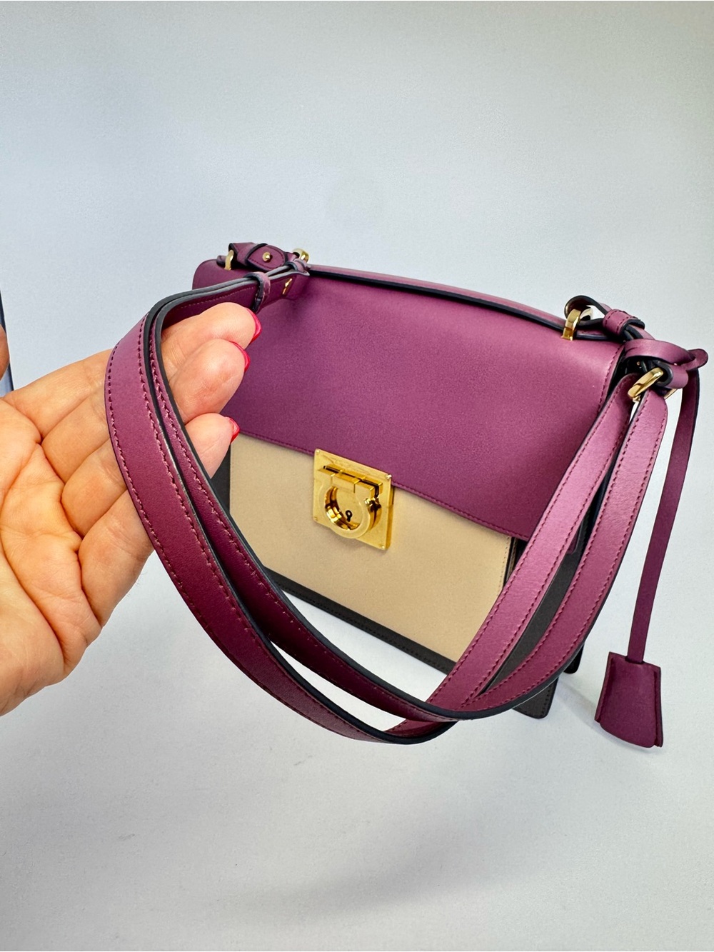 Authentic Salvatore Ferragamo Color Block Shoulder Bag - Picture 4 of 11